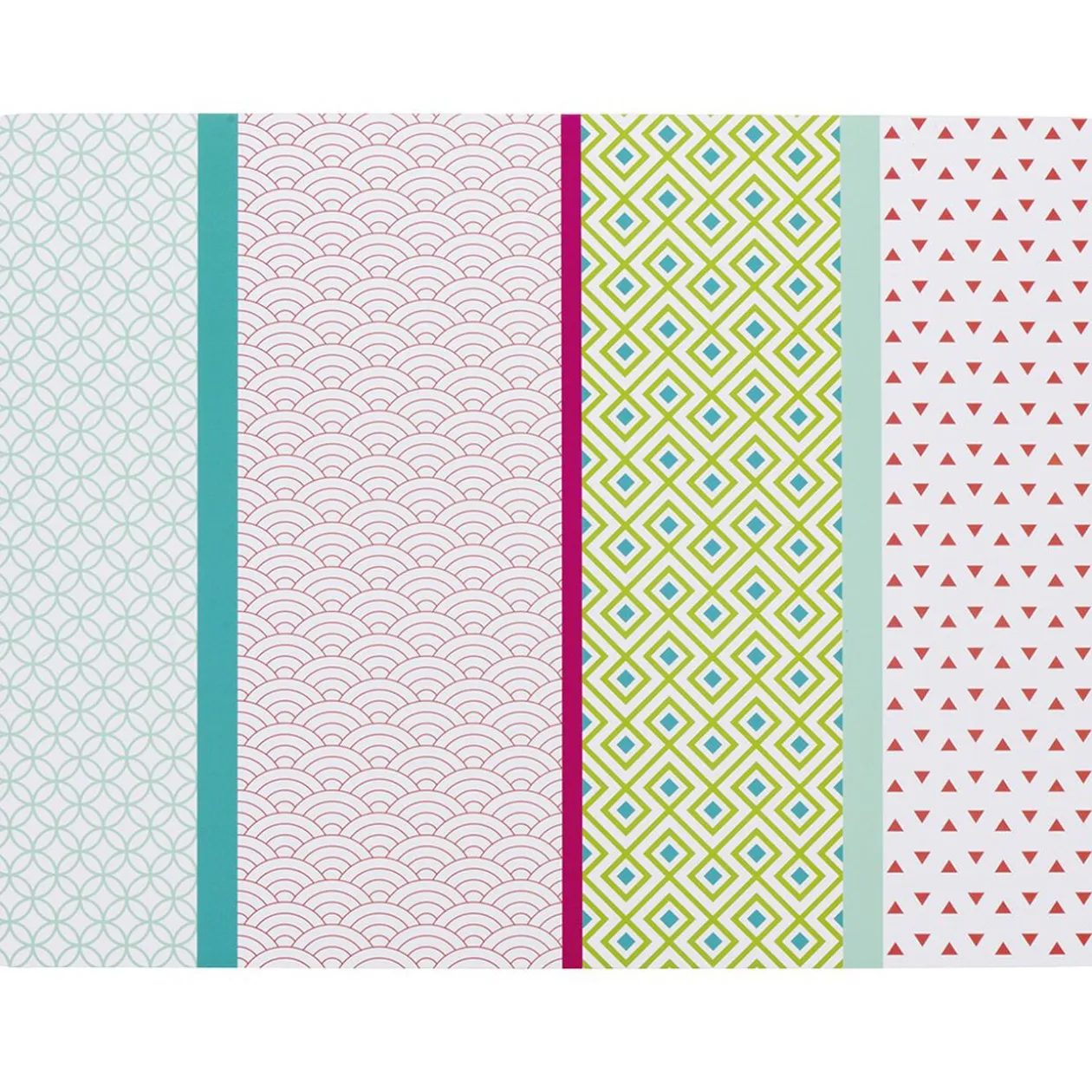 Set de table rectangulaire mdf imprimé Bayadère motif multicolore