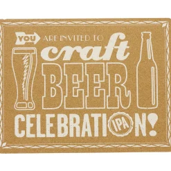 Set de table rectangulaire en liège imprimé Bière naturel blanc