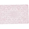 Set de table rectangulaire plastique aspect dentelle uni rose