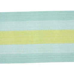 Set de table rectangulaire pvc rayure bleu jaune