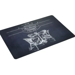 Set de table rectangulaire pvc motif Bistrot noir et blanc 30x45cm