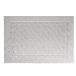 Set de table rectangulaire PVC 30x45cm effet tissé gris