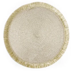 Set de table rond Ø38cm polyester jaune x2
