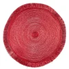 Set de table rond Ø38cm polyester rouge x2