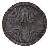 Set de table rond Ø38cm polyester noir x2
