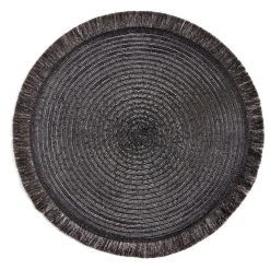 Set de table rond Ø38cm polyester noir x2