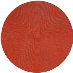 Set de table rond effet paille rouge uni ø38 cm