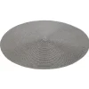 Set de table rond effet paille gris uni ø38 cm