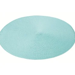 Set de table rond effet paille bleu uni ø38 cm