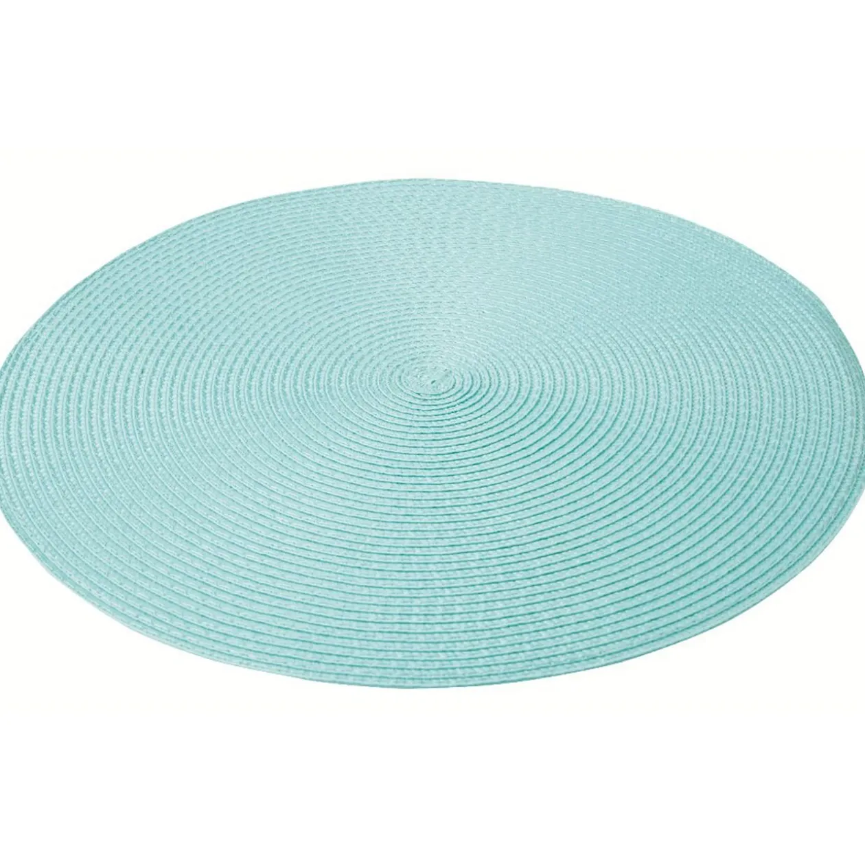 Set de table rond effet paille bleu uni ø38 cm