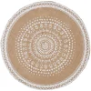 Set de table rond en jute motif blanc naturel