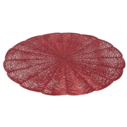Set de table rond forme fleur rouge Ø38cm