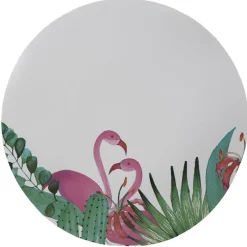 Set de table rond motif flamant rose x4