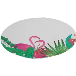 Set de table rond motif flamant rose x4