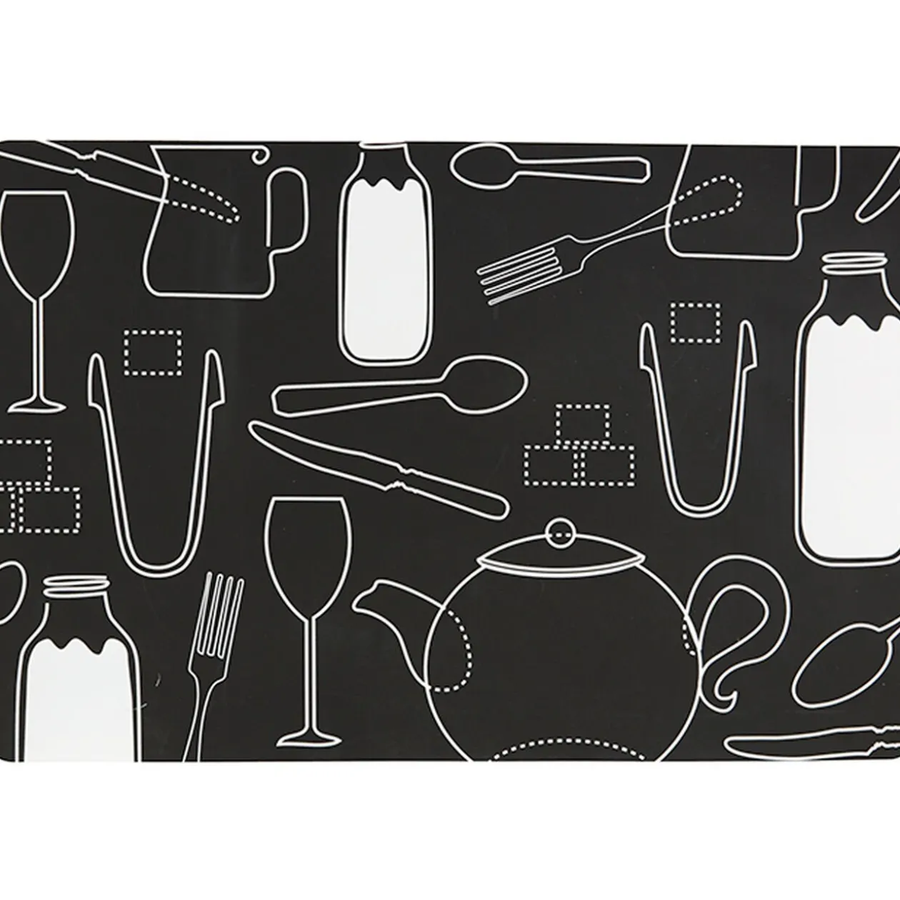 Set de table Ustensiles de cuisine noir et blanc