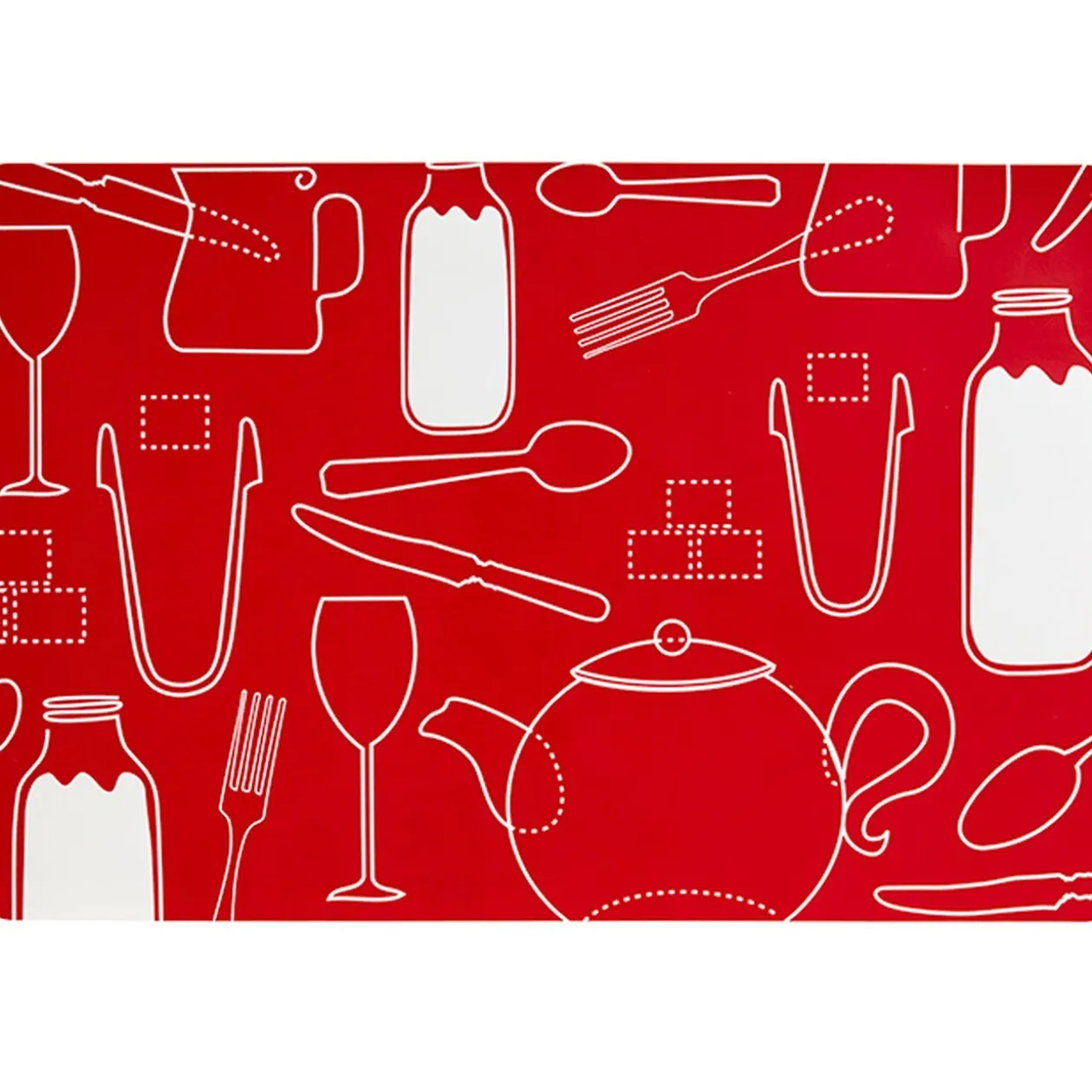 Set de table Ustensiles de cuisine rouge et blanc