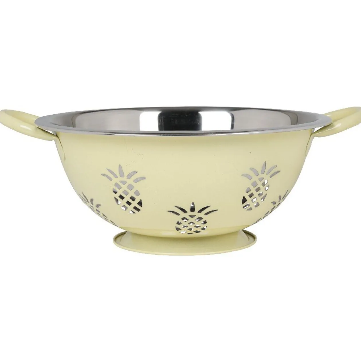 Set passoire, saladier, porte-ustensiles vert design ananas