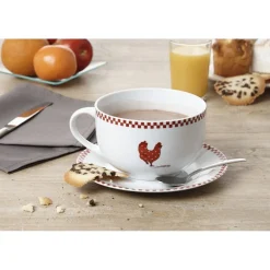 Set petit déjeuner en porcelaine design poule