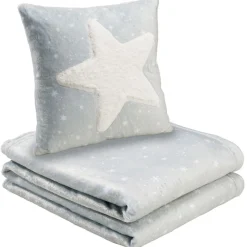 Set plaid + coussin polyester brodé