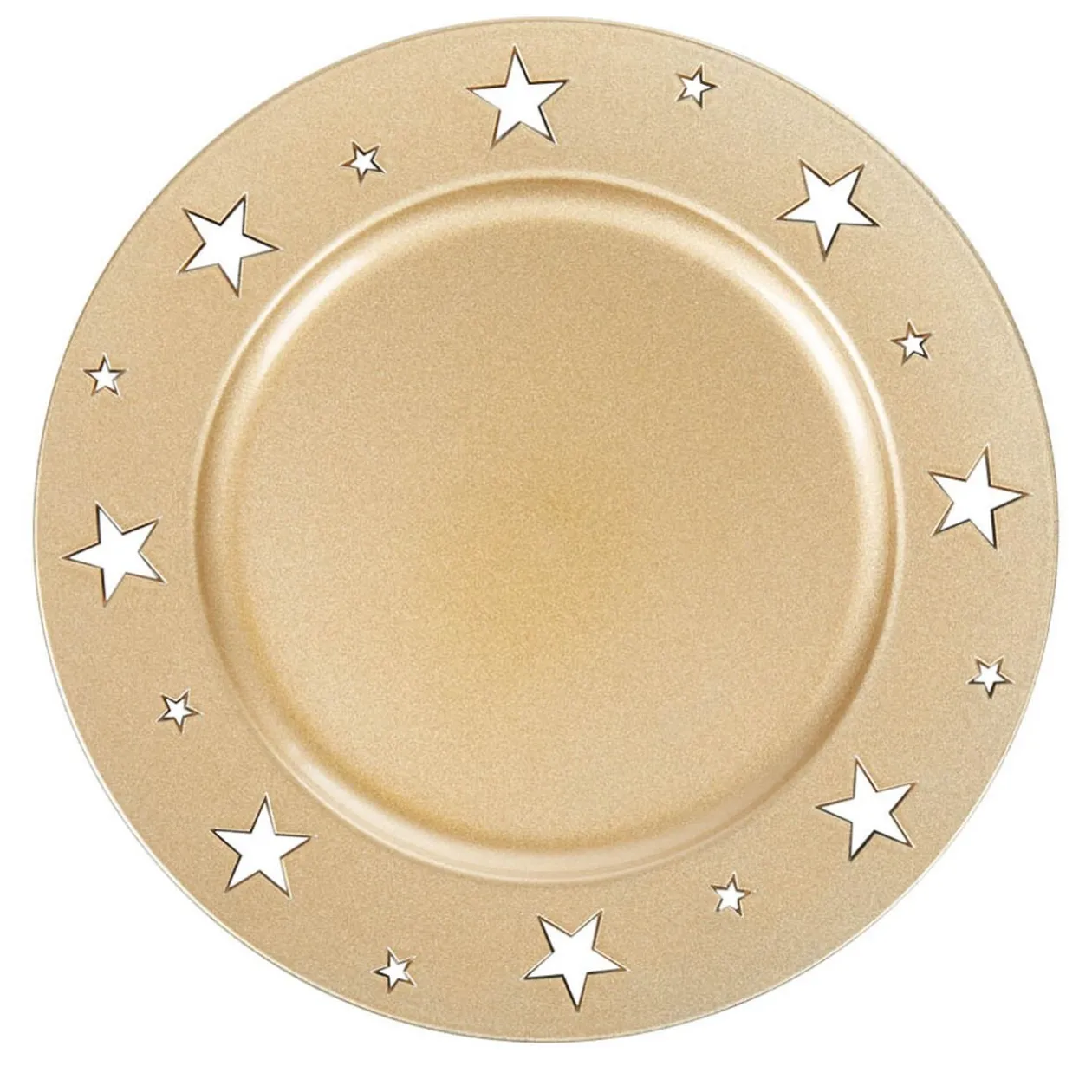 Sous assiette décoration doré bordure étoiles