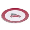 Sous assiette rond Noël rouge motif voiture Ø33cm
