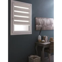 Store enrouleur Jour Nuit Gris clair à visser ou clipser 45x185 cm