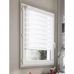 Store enrouleur Jour Nuit Blanc à visser ou clipser 45x185 cm