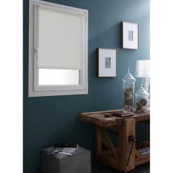 Store enrouleur Occultant uni Lin à visser ou clipser 50x90 cm