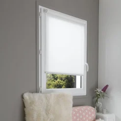 Store enrouleur Tamisant uni Blanc à visser ou clipser 45x185 cm