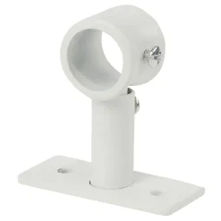 Support court métal blanc pour tringle à rideau Ø2xL7cm