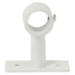 Support court métal blanc pour tringle à rideau Ø2xL7cm