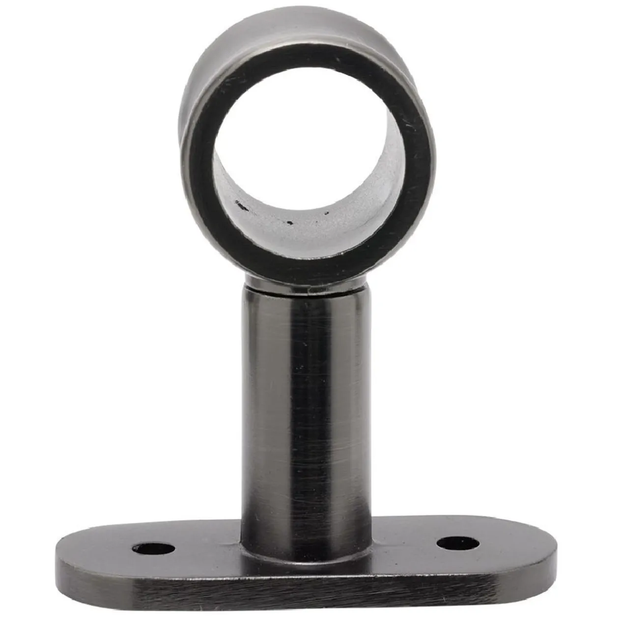 Support court métal gris pour tringle à rideau Ø2xL11,4cm