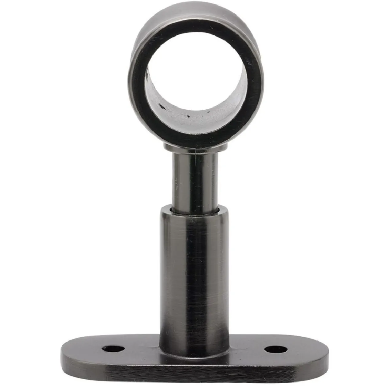 Support court métal gris pour tringle à rideau Ø2xL11,4cm