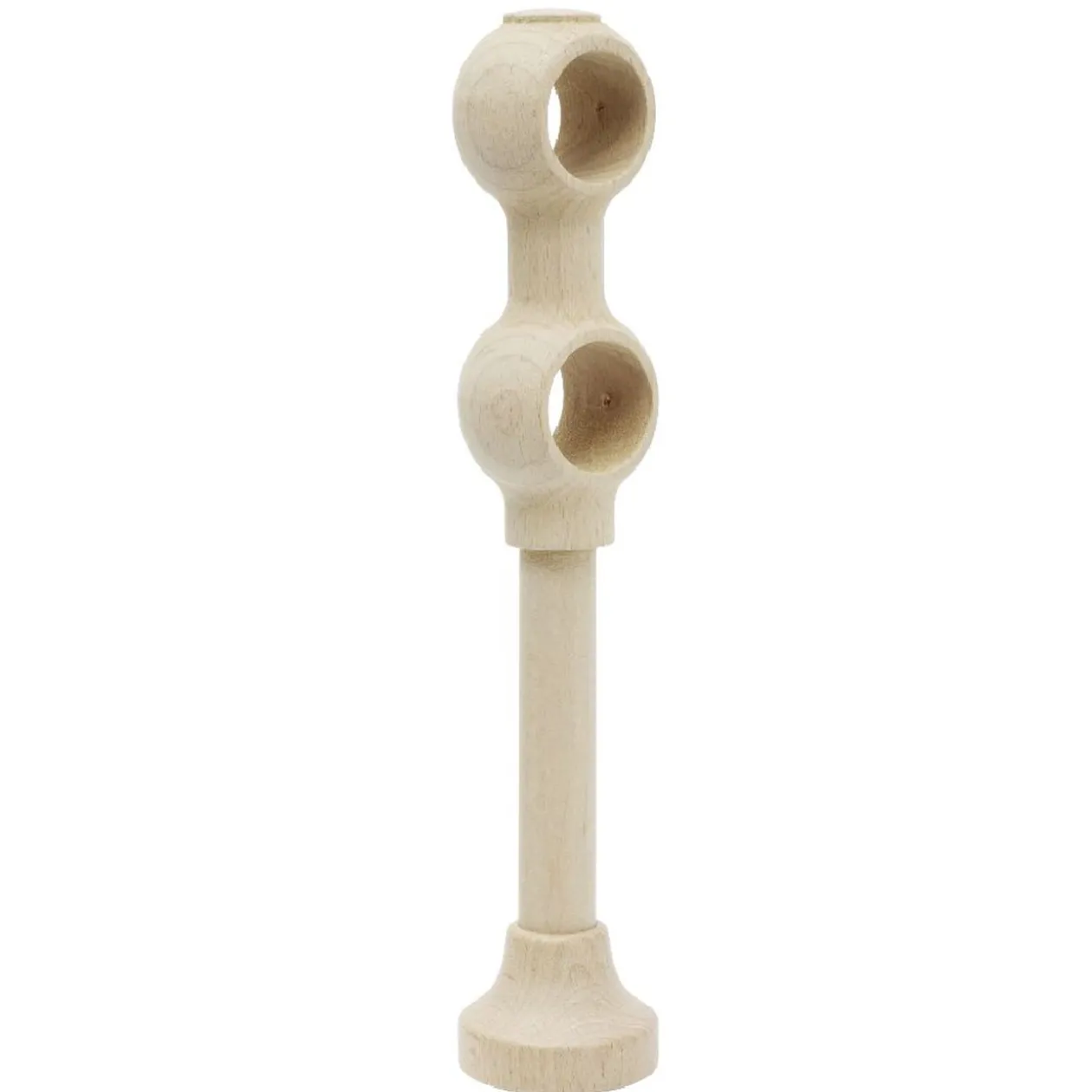 Support de tringle double à oeil en bois certifié FSC® Naturel Ø28 mm