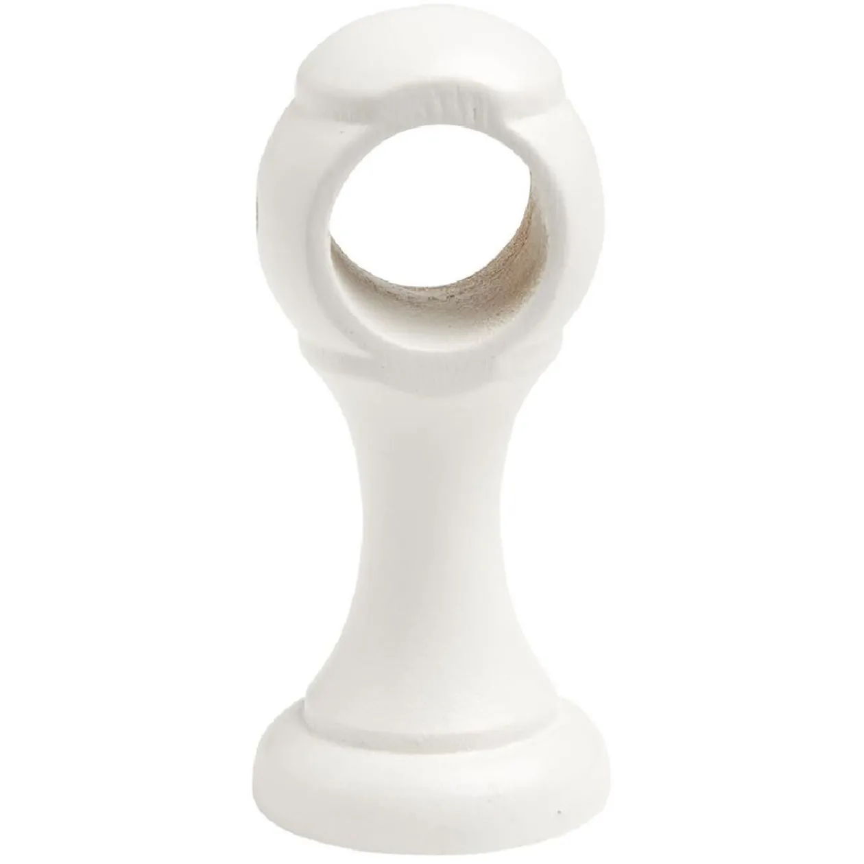 Support de tringle moyen à oeil en bois certifié FSC® Blanc Ø28 mm