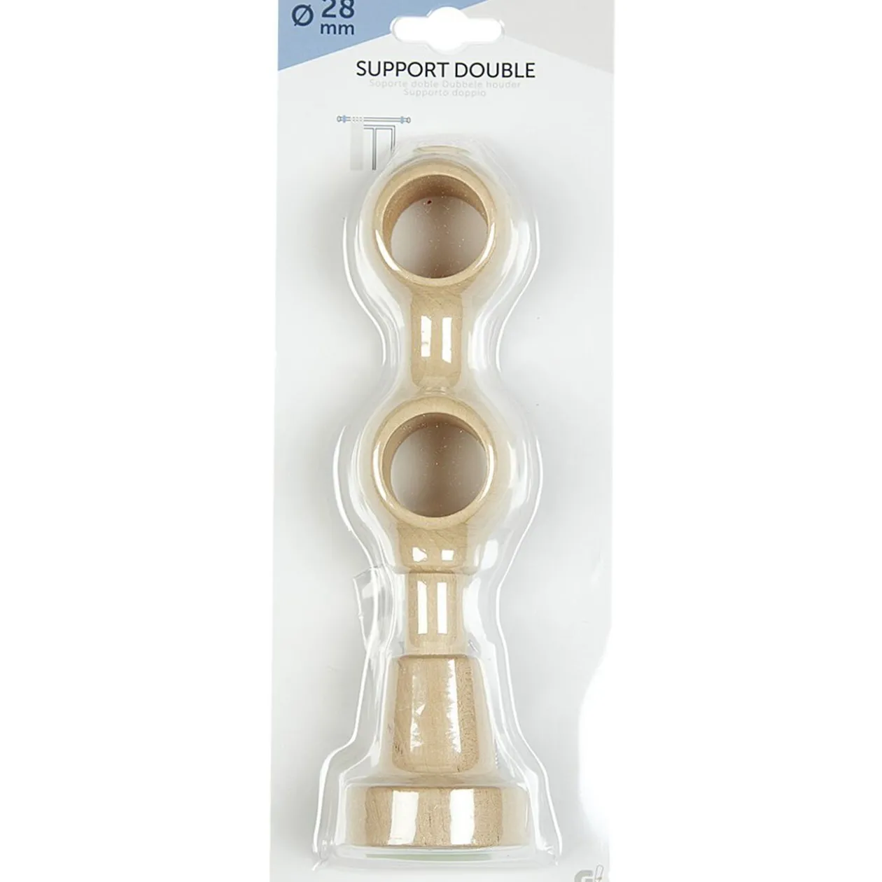 Support double bois couleur naturel