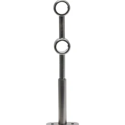 Support double extensible métal gris pour tringle Ø2xL17,5/20cm