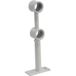 Support double extensible métal blanc pour tringle à rideau Ø20mm