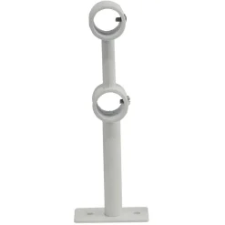 Support double extensible métal blanc pour tringle à rideau Ø20mm