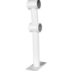 Support double pour tringle blanc métal