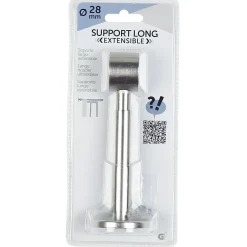 Support long extensible pour tringle gris métal