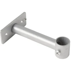 Support long fixe métal gris pour tringle à rideau Ø1,6xL11cm