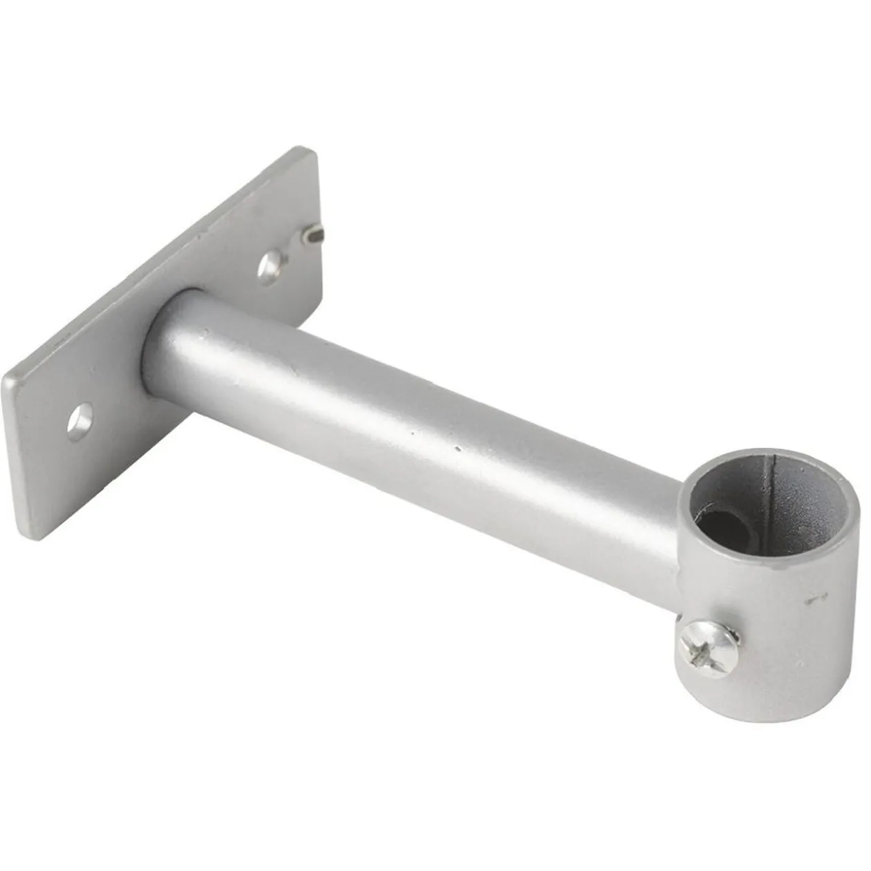 Support long fixe métal gris pour tringle à rideau Ø1,6xL11cm