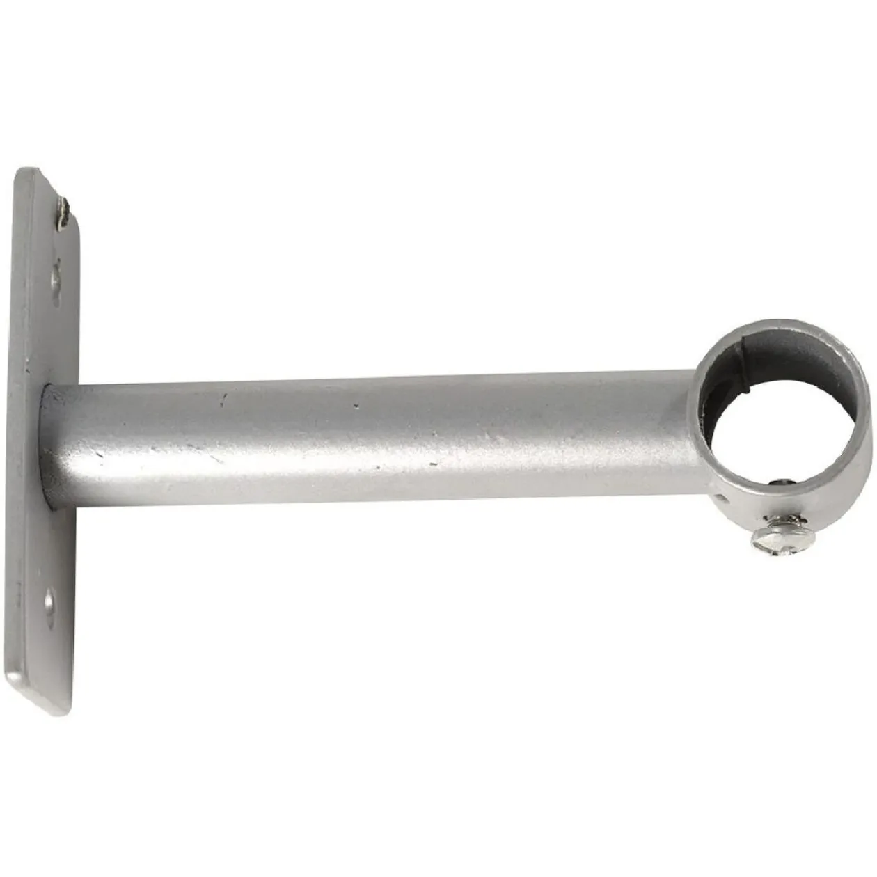 Support long fixe métal gris pour tringle à rideau Ø1,6xL11cm