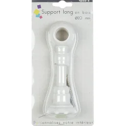 Support long pour tringle blanc