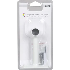 Support long pour tringle blanc métal