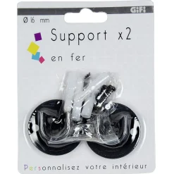 Support naissance pour tringle x2 noir