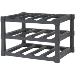 Support pour 12 bouteilles en plastique noir