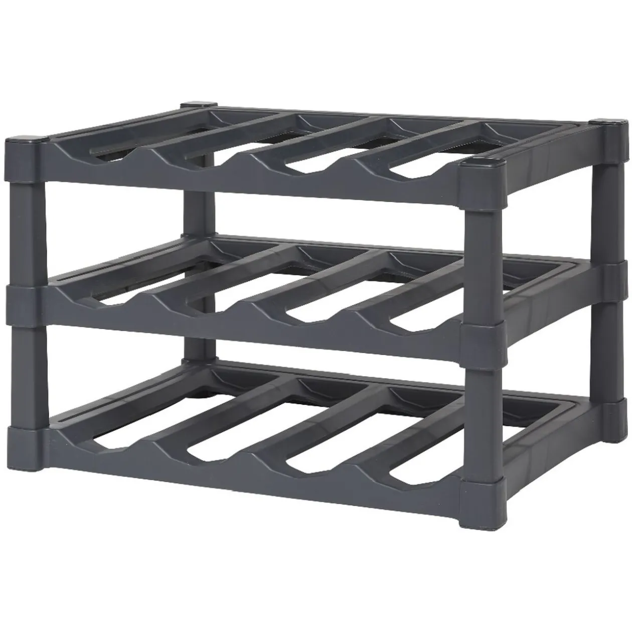 Support pour 12 bouteilles en plastique noir