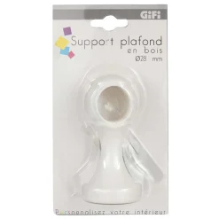 Support pour plafond en bois blanc ø2,8 cm